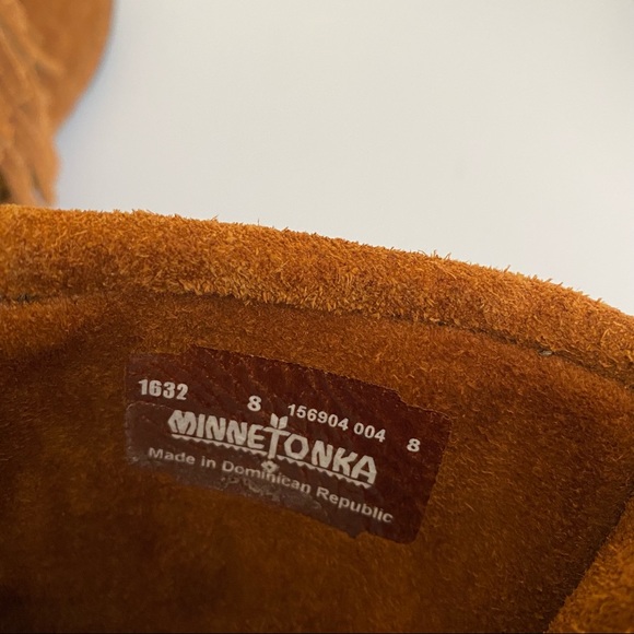 Minnetonka 3 Layer Fringe Brown Suede Boots boho - Picture 12 of 12